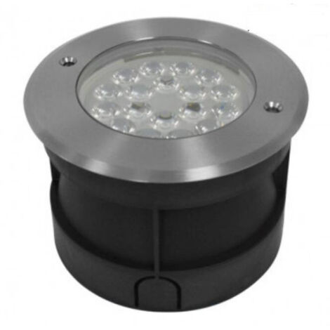 Foco empotrable LED para suelo DC12-24V 9W 600lm 15° Estanco IP68 Acero inoxidable 304 Ø150mm Redondo - RGB+CCT - Taladro Ø138mm
