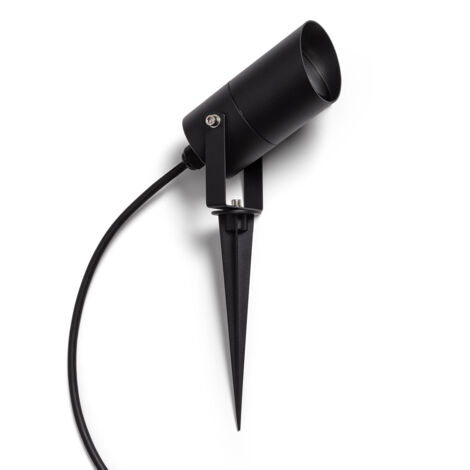 Foco Exterior GU10 Aluminio con Pincho Tilot Negro