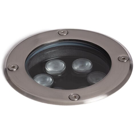 Foco Exterior LED 6W Solid Empotrable Suelo Inox 3000K Blanco Cálido