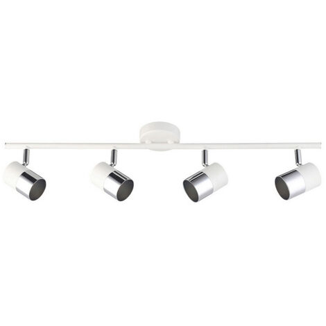 FOCO HALOGENO 4 ELEMENTOS COLOR CROMO+BLANCO HUESO GU-10 MODELO MOON EDM