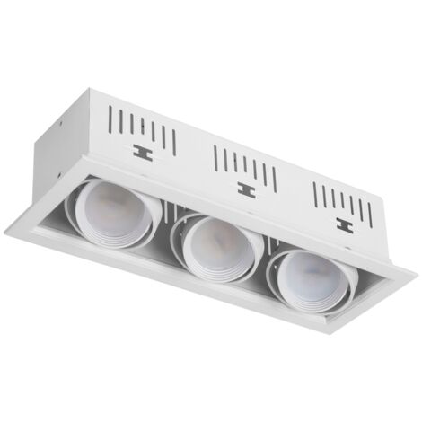 Foco Kardan Augusto Empotrar 3xgu10 Blanco 11x30bombillas No Incluidas