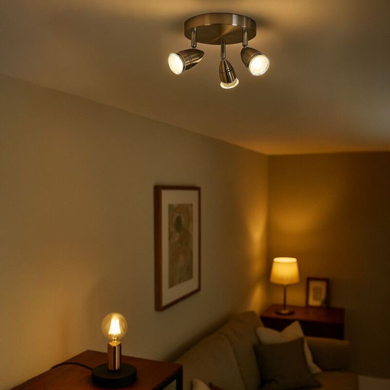 

Arum Lighting - Foco Lámpara de techo regulable 3 cabezales COLUMBUS GU10 alu
