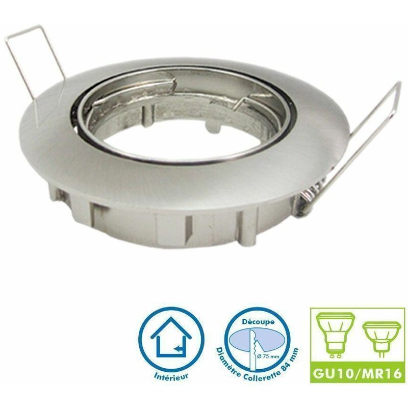 

Foco LED ajustable en acero cepillado D82