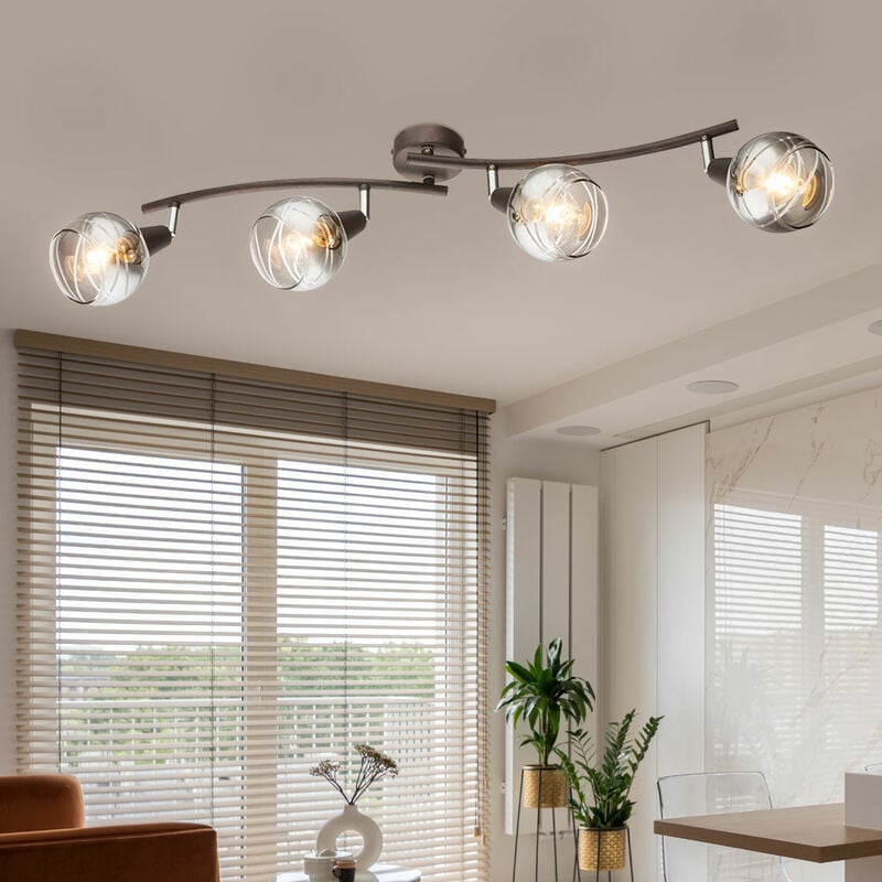

Foco LED barra lámpara de techo bolas de vidrio lámpara de iluminación para dormitorio ajustable Globo 54347-4