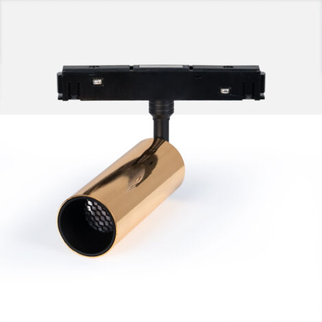 Foco LED carril magnético 7W 48V dorado 2700K