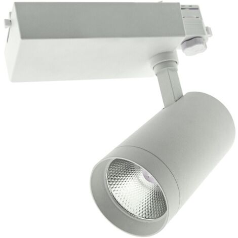 Foco LED COB regulable “Simox” para carril trifásico (20W 3CCT 1900lm) IP20 fabricado en aluminio color blanco