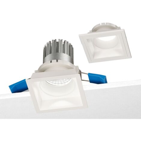 Foco LED cuadrado empotrable Nobile 8,5W 4000K doble marco Blanco D1S/40/4K/W