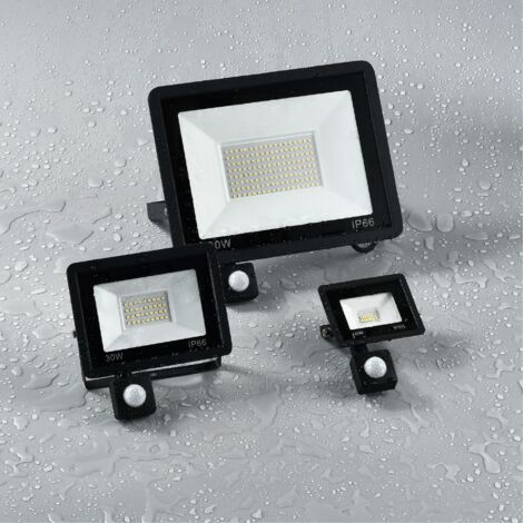 Foco LED de 50 W con detector de movimiento, lámpara LED blanca fría, resistente al agua IP65, ideal para jardín, garaje, patio, taller, patio o jardín.