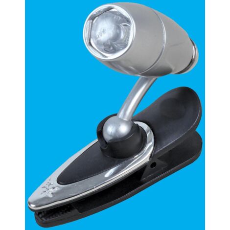 Foco LED de bolsillo con clip giratorio plateado, 3 lm, ajustable, lámpara portátil