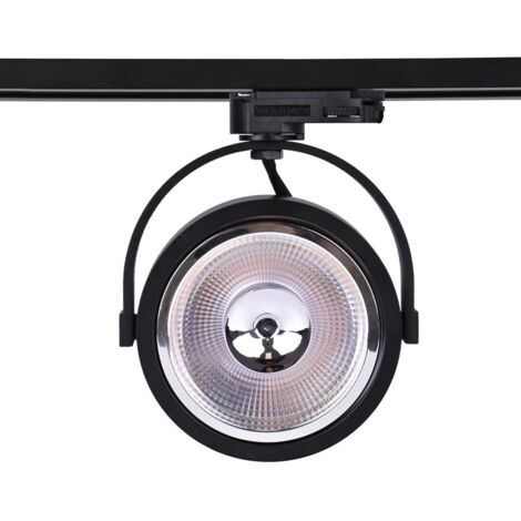 Foco Led De Carril Trifásico AR111 GU10 - Negro