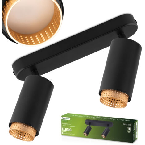 Foco LED de techo 2x GU10 ELIGIS Negro LUMILED