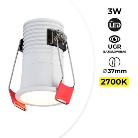 Foco LED Empotrable - Chip Cree - Bajo UGR - 2700K - 3W - Blanco