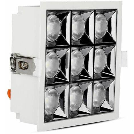 Foco LED empotrable con chip Samsung V-TAC de 36 W (9 x 4 W), UGR19, 12°, 5700 K, CRI90