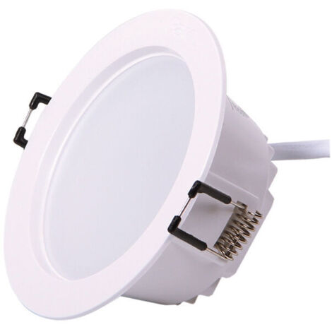 Foco LED empotrable de 7 W, luz de techo LED impermeable IP44, foco de techo downlight, luz de techo redonda no regulable para baño y cocina, paquete de 3 (blanco neutro 4000 K).