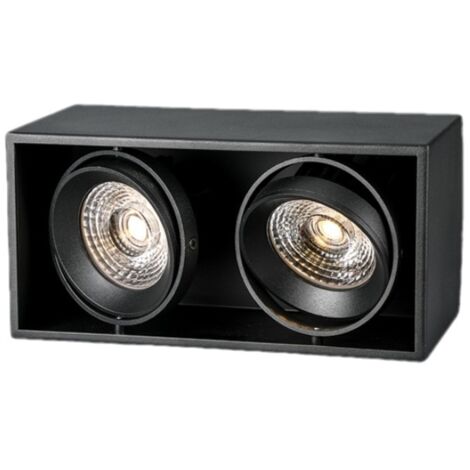 Foco LED empotrable, foco empotrable de pared, foco de ángulo ajustable, lámpara de techo de pared, lámpara de techo de aire libre, 7 W x 2
