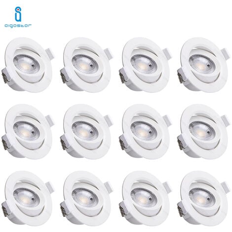 AIGOSTAR FOCO LED EMPOTRABLE REGULABLE 7W 4000K BLANCO NATURAL 12 PIEZAS