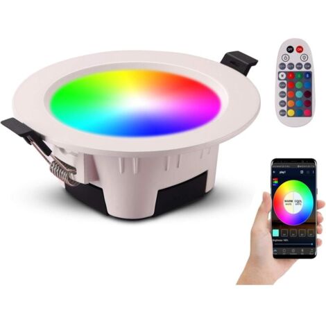 Foco LED empotrable YMYNY con brillo ajustable de 700 lúmenes y control remoto, ideal para sala de estar, baño, cocina, exposición y pasillo, 5 W (paquete de 1)