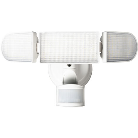 Foco LED exterior con sensor de movimiento y 3 cabezales