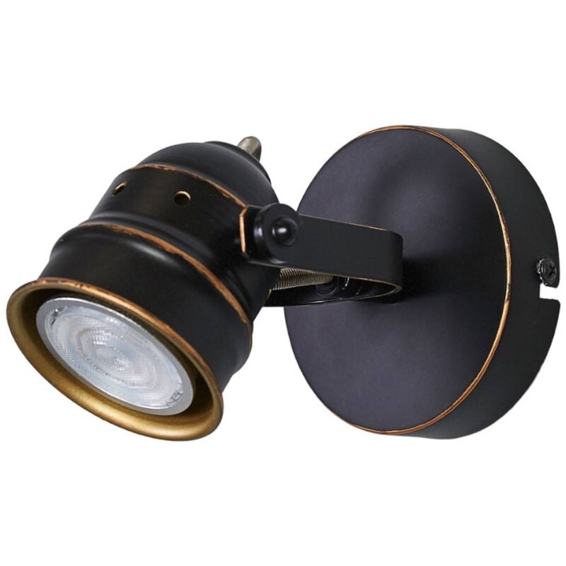 

Lindby - Foco LED GU10 Leonor en tonos negro y dorado