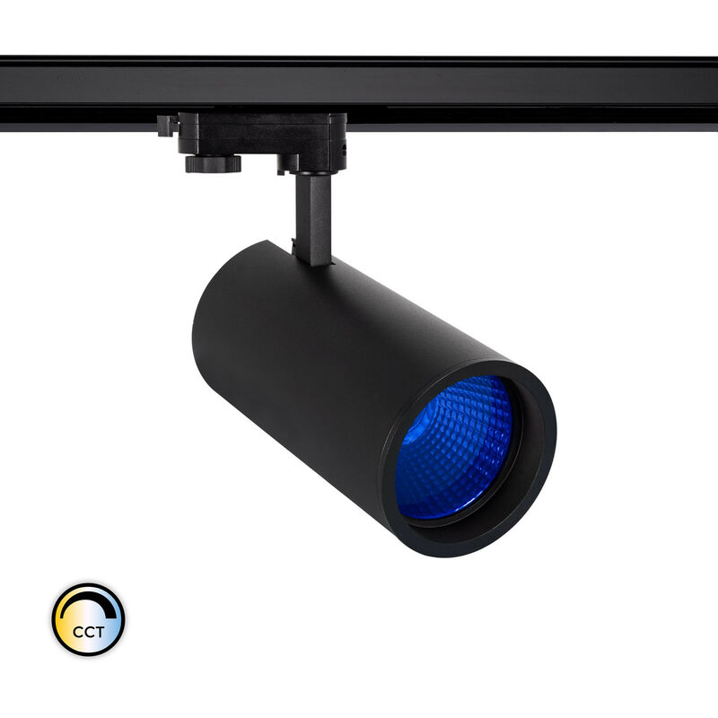 

Efectoled - Foco LED New d'Angelo Negro 40W CCT LIFUD para Carril Trifásico Especial Tienda de Alimentación Azul - Azul