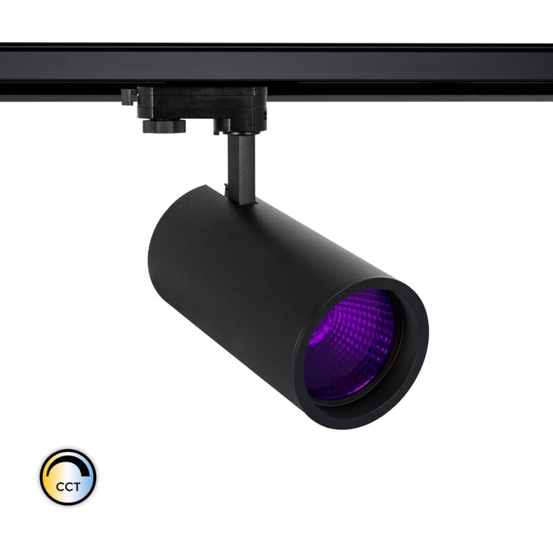 

Efectoled - Foco LED New d'Angelo Negro 40W CCT LIFUD para Carril Trifásico Especial Tienda de Alimentación Violeta. - Violeta