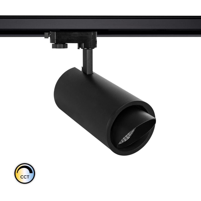 

Efectoled - Foco LED New d'Angelo Negro 40W (CRI 90) CCT LIFUD Focal para Carril Trifásico Seleccionable (Cálido-Neutro-Frío) . - Seleccionable