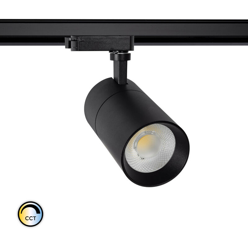 

Efectoled - Foco LED New Mallet 30W Regulable No Flicker CCT Seleccionable para Carril Bifásico (UGR 15) Negro - Negro