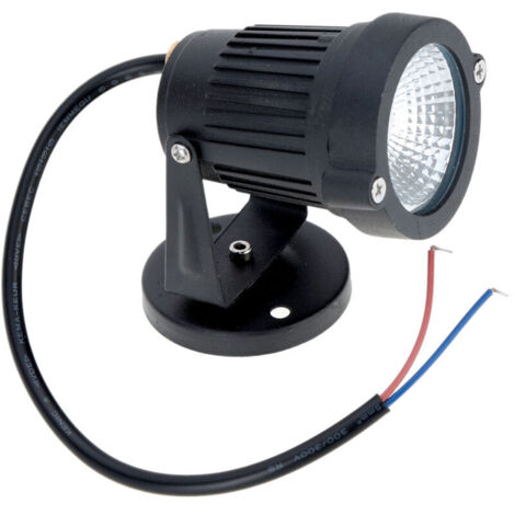 Foco LED para césped de aluminio negro, 5 W, 85-265 V, blanco cálido