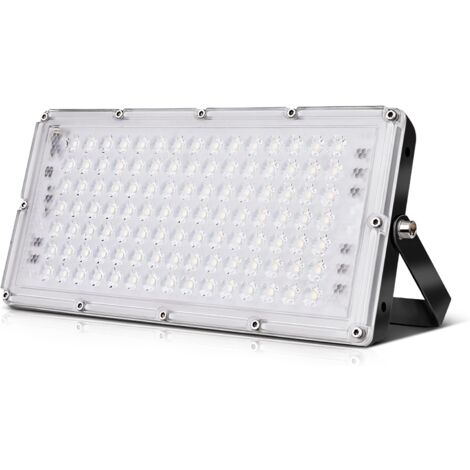 Foco LED para exterior de 100 W, 10 000 LM, IP67, resistente al agua, blanco cálido (2800-3200 K), luz ultrafina, ideal para jardín y garaje [Clase energética F]