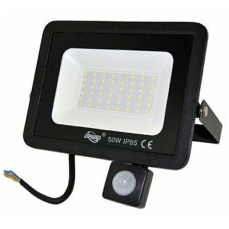BES FOCO LED PARA JARDÍN 50W LUZ FRÍA SENSOR DE MOVIMIENTO CREPUSCULAR