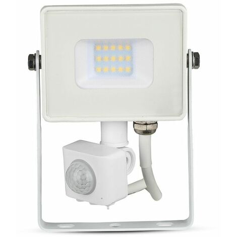 Foco LED Samsung V-TAC de 10 W con sensor de movimiento y crepuscular, blanco cálido, IP65