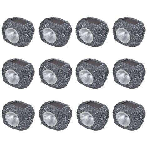 Foco LED solar de exterior con forma de piedra 12 uds