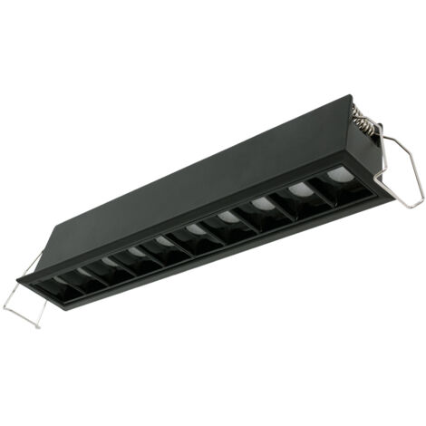 Foco Lineal LED Empotrable 20W - UGR18 - CRI90 - Chip OSRAM - - Blanco Neutro - Negro