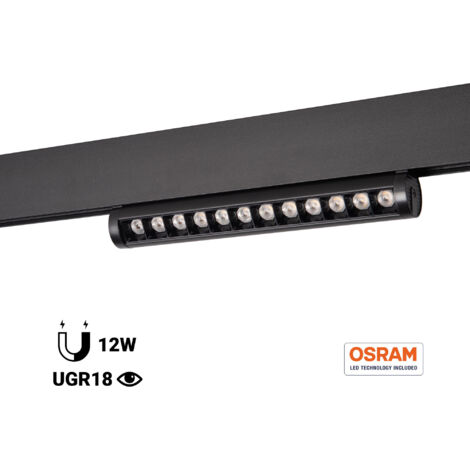 Foco Lineal Orientable Para Carril Magnético 48V- 12W - Chip - Blanco Neutro