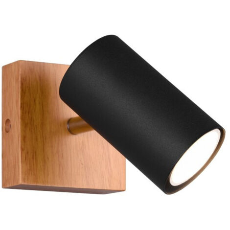 Foco Marley Negro Y Madera 1xGU10 Trio Lighting