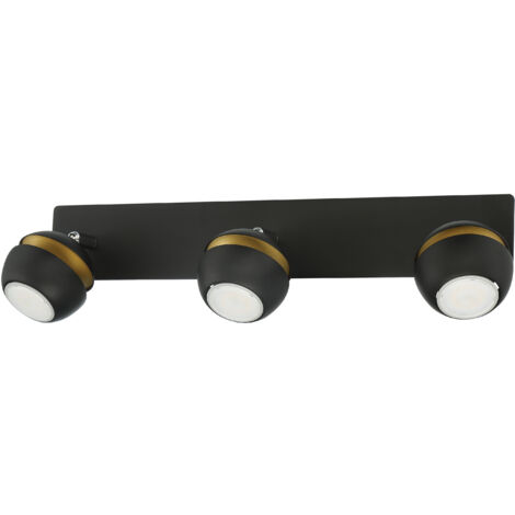 Foco MIC R3 GU10 negro mate + dorado