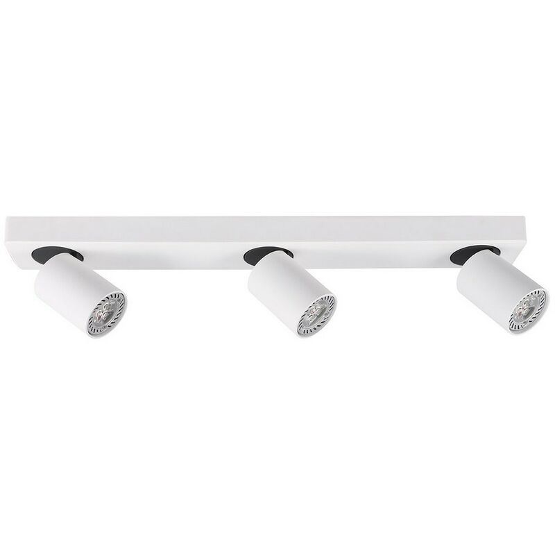 

Italux Lighting - Italux Federica - Focos modernos blanco, negro 3 luces con aluminio, pantalla blanca, GU10