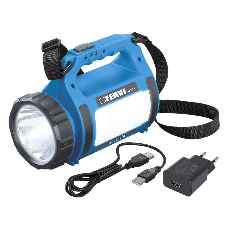 

FOCO LINTERNA MULTIFUNCTION DE LED RECARGABLE CON USB 0123 - Fervi