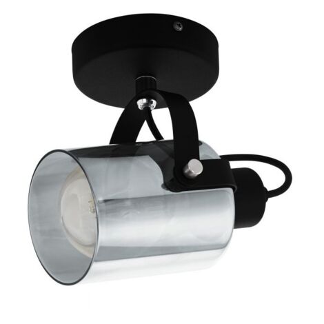 Foco Orientable Black Spot Cristal Ahumado Cilindro Berregas Eglo