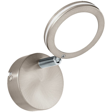 Foco para interior Eglo Karystos 4W 3000K Luz cálida. Forma Redonda Ø 8 cm. Salón, comedor y dormitorio. Estilo diseño. Acero y Plástico. Color blanco, cromado, níquel, níquel mate y plata