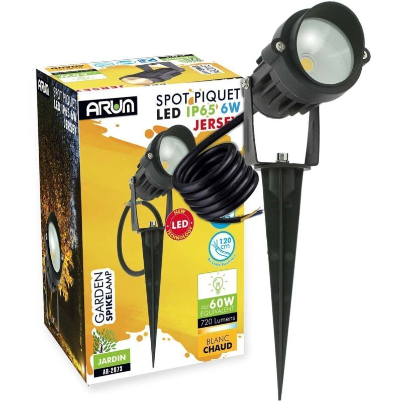 

Foco Piquete LED JERSEY para jardín 6W Negro | Temperatura de color: 4000K blanco neutro