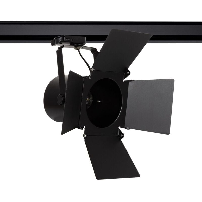 

Foco Portalámparas de Carril Trifásico Cinema para bombillas E27 Casquillo Gordo PAR30 Negro - Negro