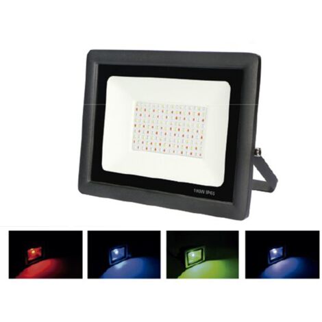 Foco Proyector Led 100W RGB IP65 con Mando a Distancia para controlar varios aparatos