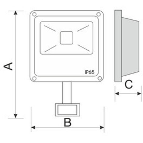 Foco Proyector LED 10W 6500K IP66 Con Sensor De Movimiento
