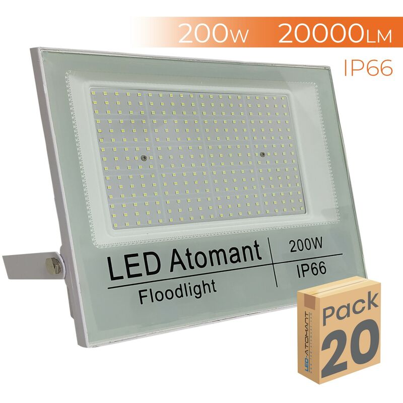 

Led Atomant Sl - Foco Proyector LED 200W 20000LM 6500K IP66 | Blanco Frío 6500K - Pack 20 Uds. - Blanco Frío 6500K