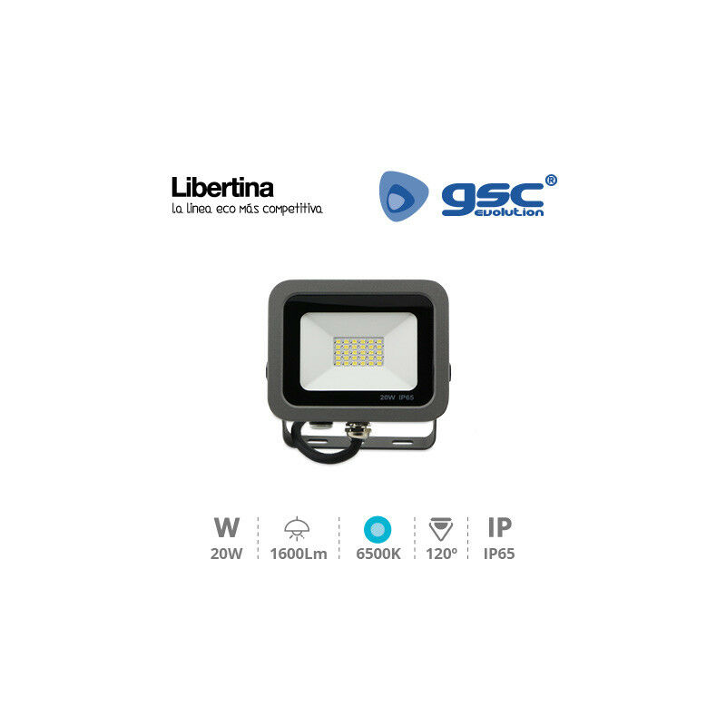 

Foco Proyector LED 20W 6500K 1600lm IP65 Gris