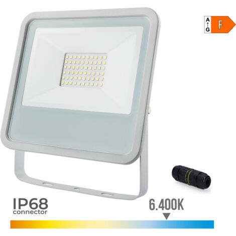 Foco proyector led 50w 4000lm 6400k luz fria 19,2x2,9x17,5cm blanco edm