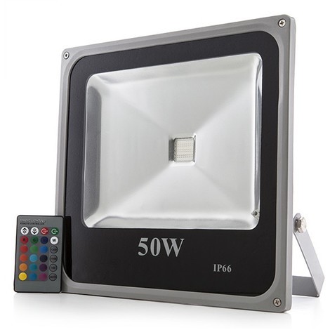 Foco Proyector LED 50W 4.300Lm IP65 Mando a Distancia RGB 40.000H [HX-FL50-RGB]