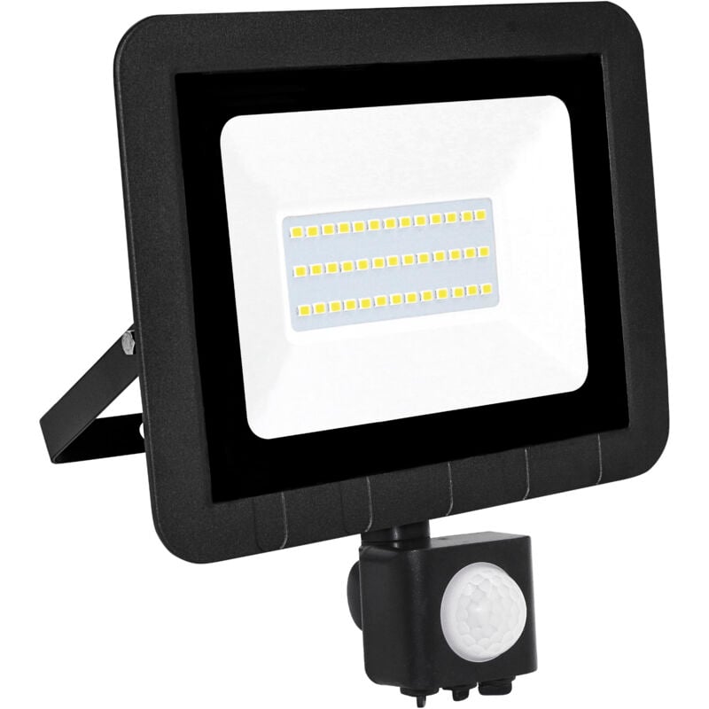 Projecteur LED avec capteur métal noir 30w