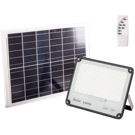 PROYECTOR LED SOLAR 200W LUZ FRIA CON PANEL SOLAR ARGO SOLAR